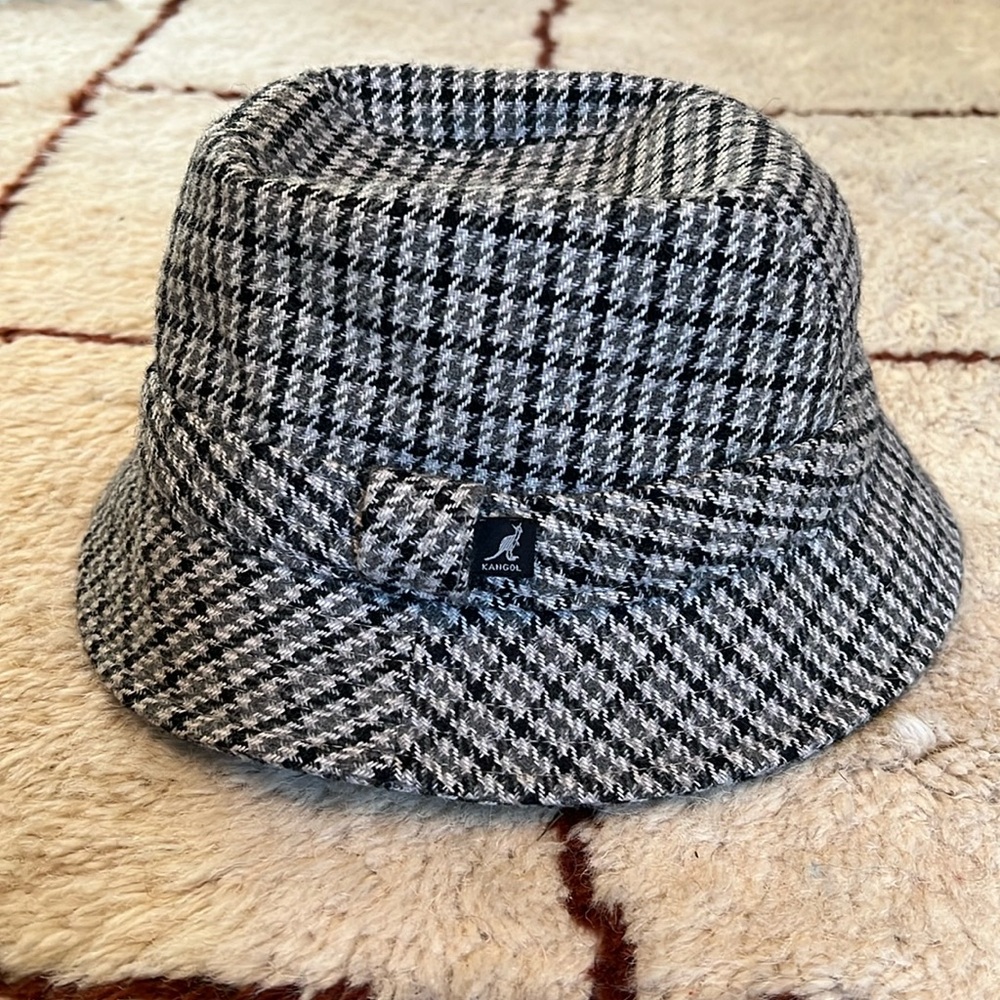 Kangol Hat Cap Houndstooth Tweed Newmarket Twilby Size L